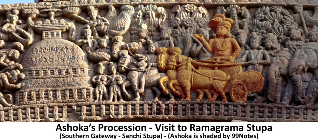 Ashoka'S Procession- Visit To Ramagrama Stupa