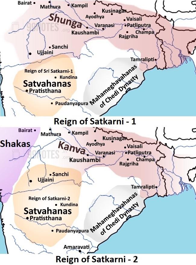 Reign Of Satkarni 1 And Satkarni - 2Nd- Satavahana Dynasty Notes For Upsc