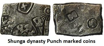 Punch Marked Coins Of Shunga Dynasty 