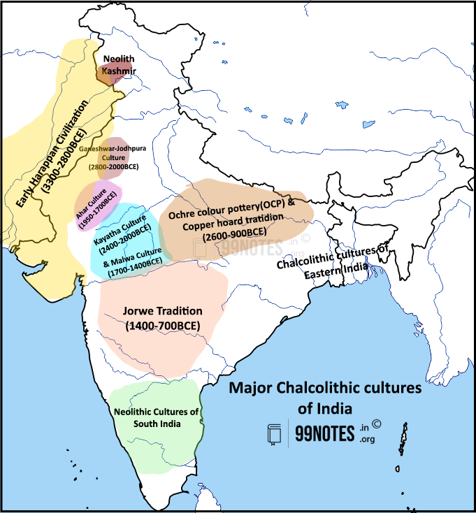 Major Chalcolithic Sites In India