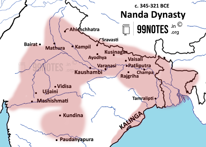 Magadha Empire Map During Nanda Dynasty