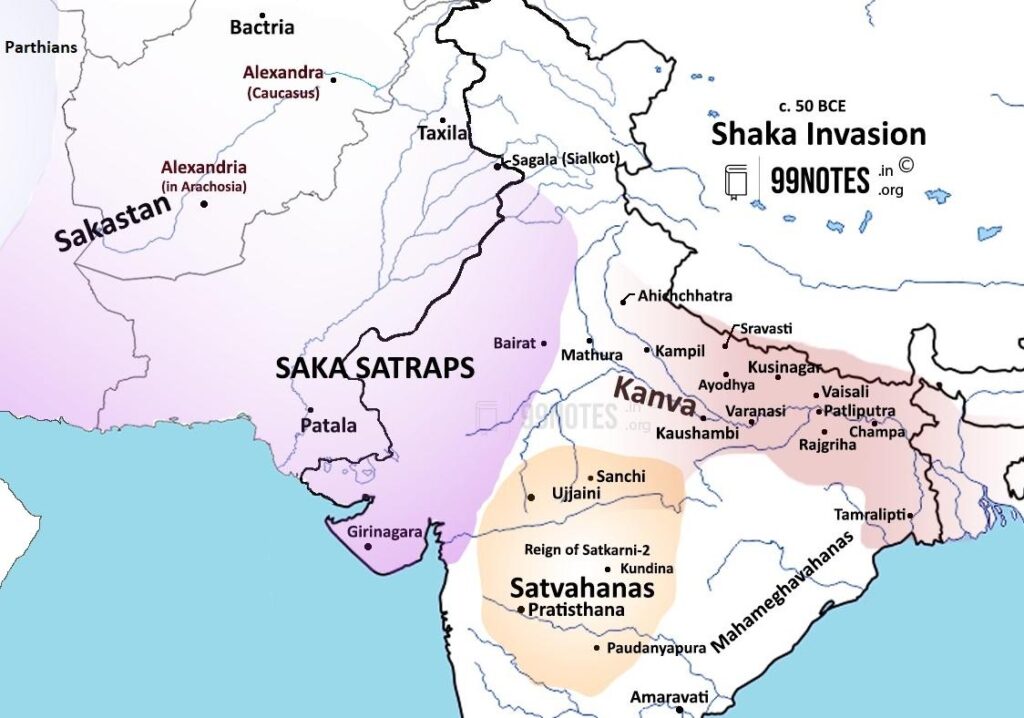 Saka Dynasty Map