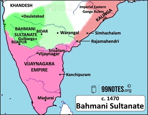 Bahmani Kingdom Map (1470 Ad)