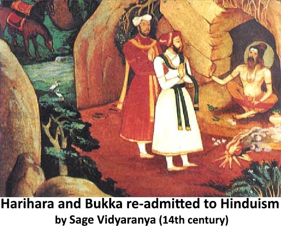 Harihara And Bukka Re-Admitted To Hinduism By Sage Vidyaranaya (14Th Century)