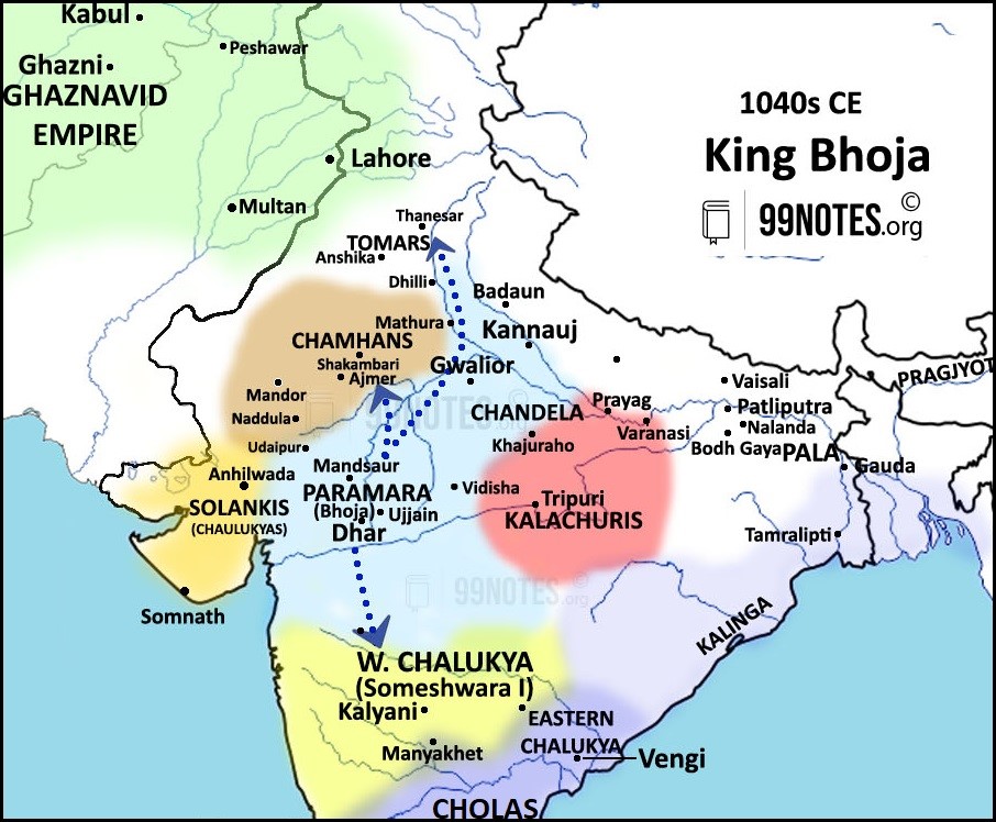 King Bhoja Of Paramara Dynasty Reign Map