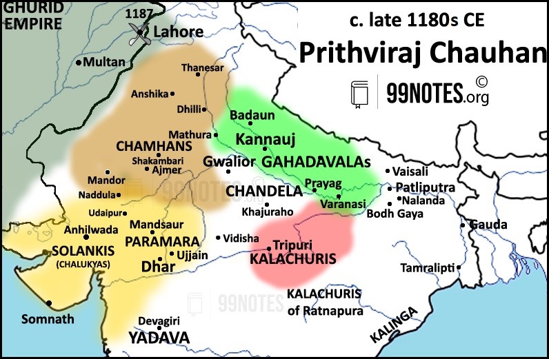 Prithviraj Chauhan Reign Map