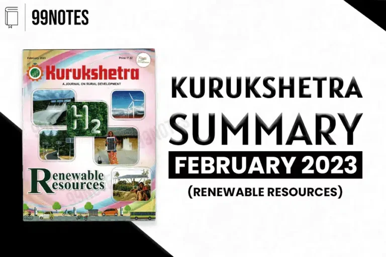 Kurukshetra February 2023: Renewable Resources