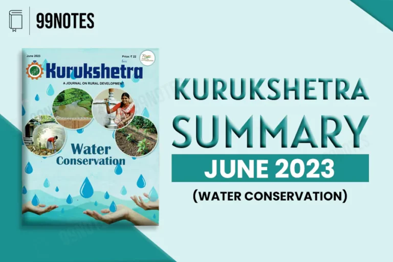 Everything You Need To Know About June Kurukshetra – Water Conservation