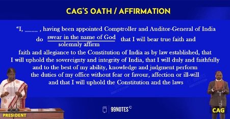 Comptroller And Auditor General Of India (Cag) Oath/ Affirmation