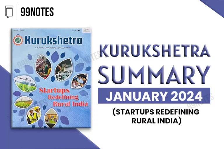 Kurukshetra Magazine Summary January 2024- Startups Redefining Rural India