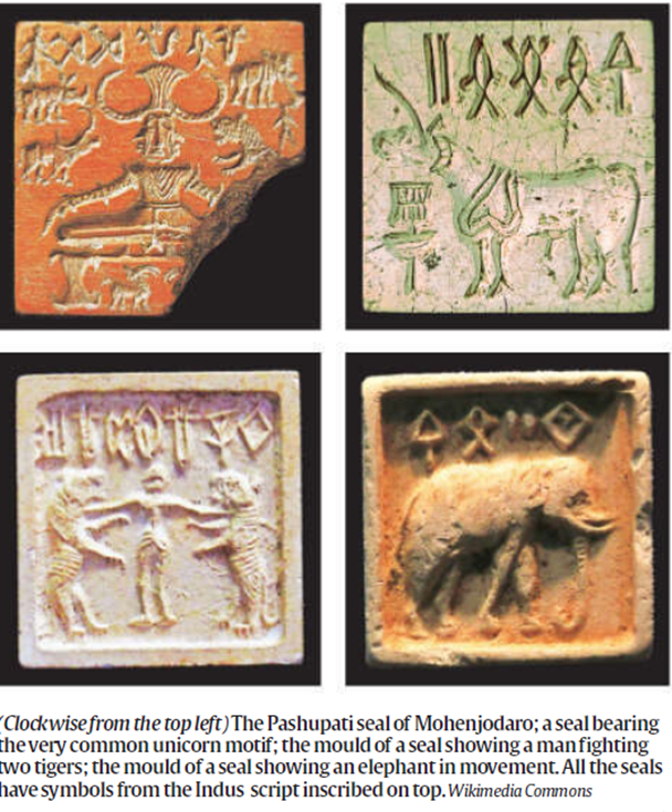 Indus Valley Seals: A Collection Of Ancient Seals Depicting Various Motifs And Symbols.